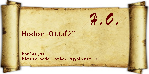 Hodor Ottó névjegykártya
